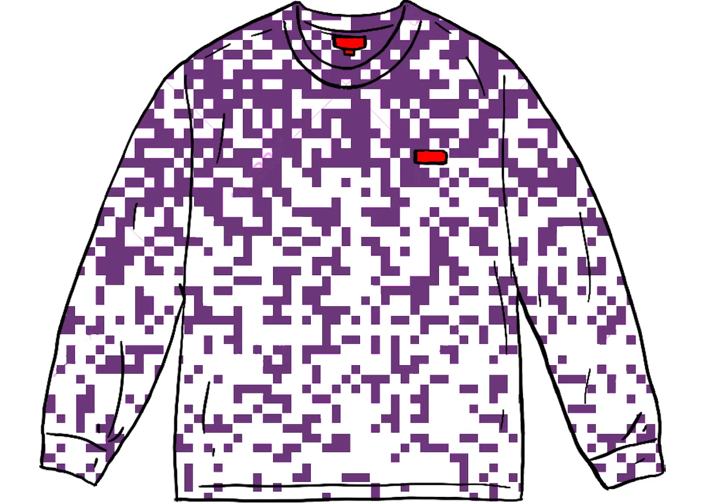 Мужская футболка с длинным рукавом Supreme L/S Tee, Purple Digi Camo