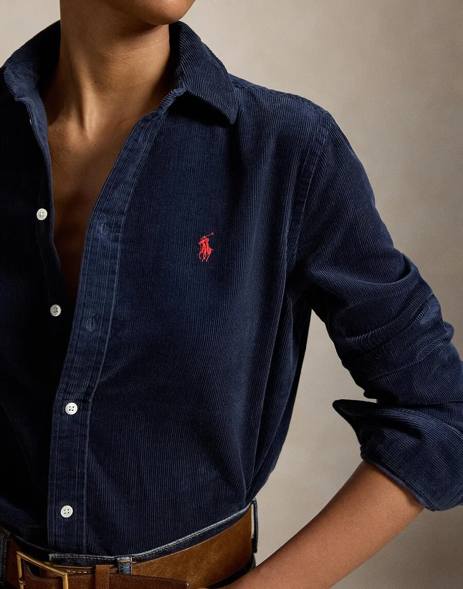 Блузка Polo Ralph Lauren темно-синего цвета — фото 3