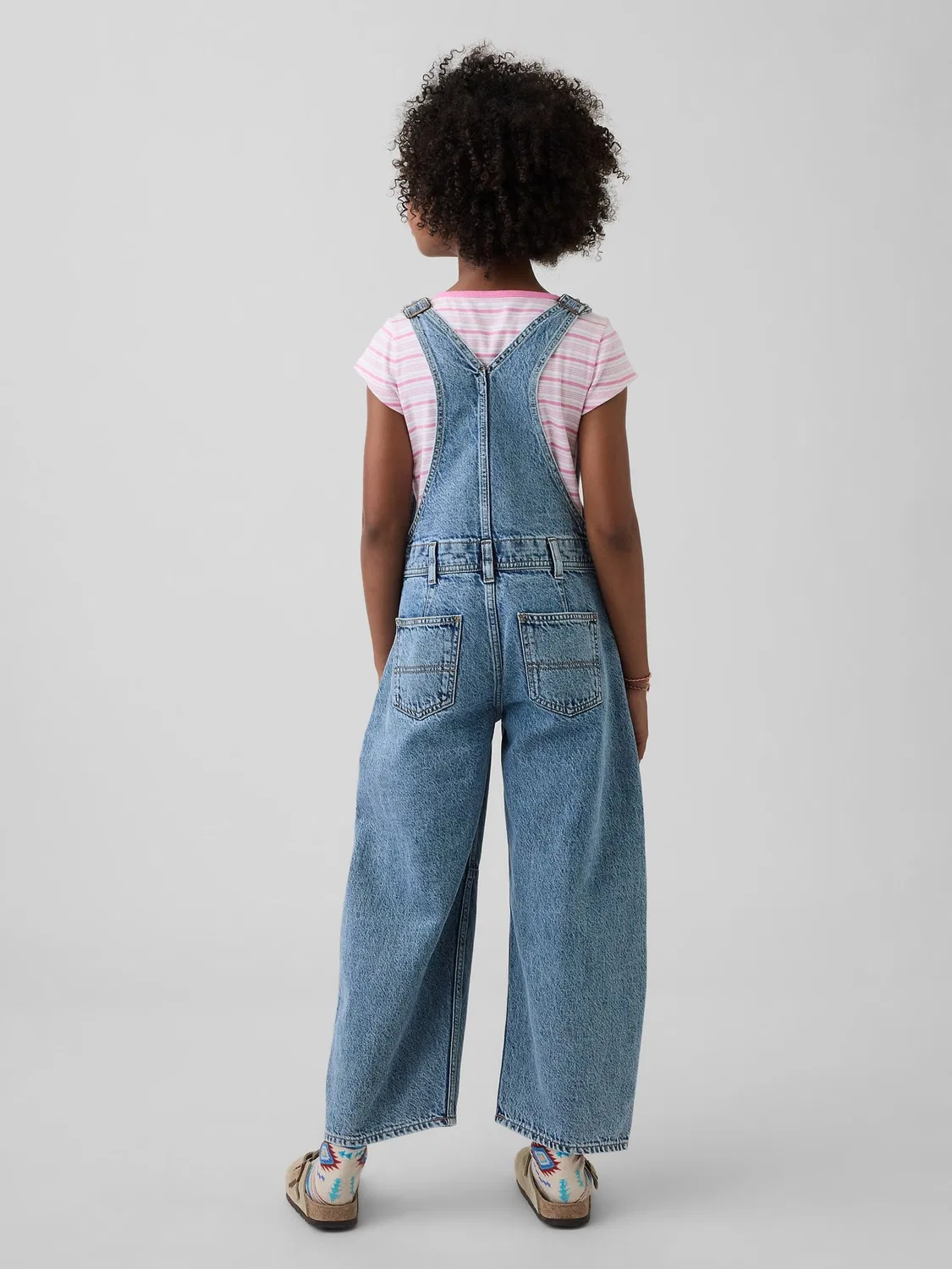 Комбинезон джинсовый Gap Barrel Overalls, Mid Blue — фото 2