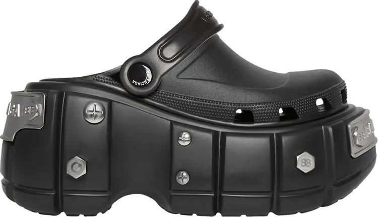 Сандалии Crocs x Balenciaga Wmns Hardcrocs Slide Nero Silver, черный