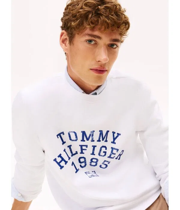 Мужской пуловер из хлопка Tommy Hilfiger, белый — фото 4