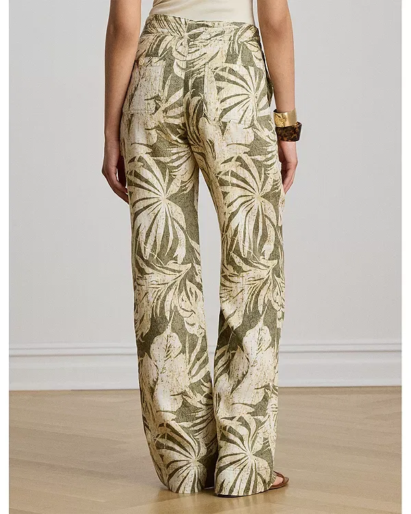 Женские брюки с принтом Palm Frond Print Ralph Lauren, Farm Olive — фото 3