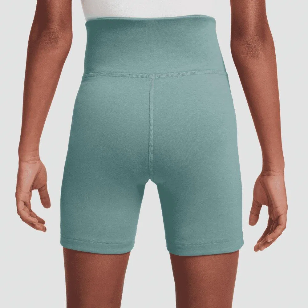 Детские шорты для девочек с высокой талией Nike Sportswear, Цвет: Grun — фото 2