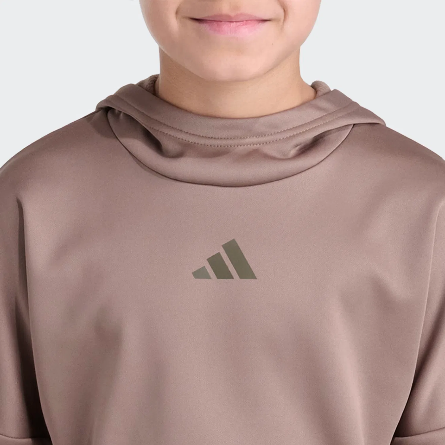 Детское худи из флиса Future Icons Adidas Sportswear, хаки — фото 3