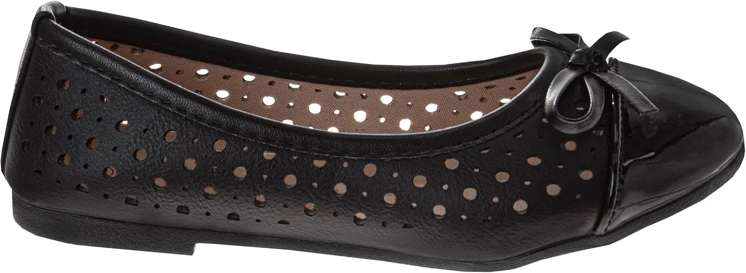 Детские туфли-балетки с закрытым носком KENSIE GIRL, Black Patent — фото 2