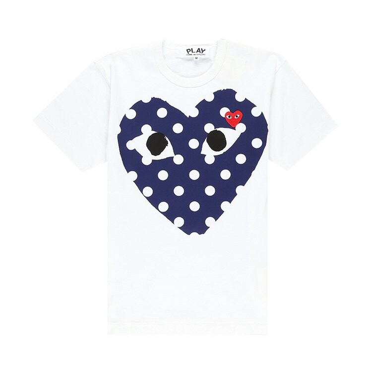 

Футболка Comme des Garçons PLAY Polka Dot Heart T-Shirt 'White', белый