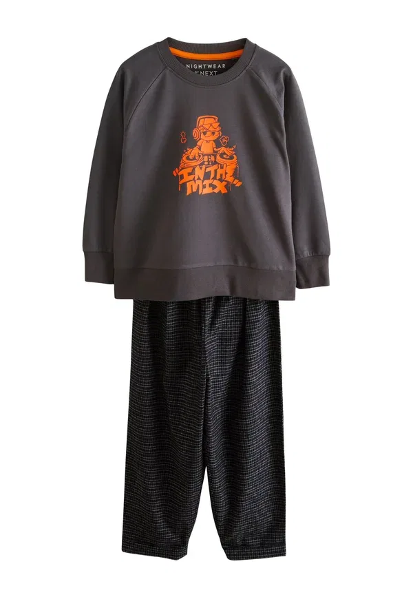 Комплект пижамы с принтом Single set, Next, black/grey/orange slogan, черный/оранжевый/серый