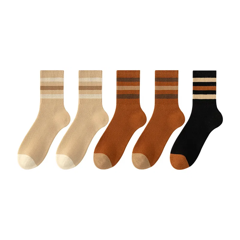 Детские носки-гольфы MINISO, Цвет: 2 Light Coffee+2 Mocha+1 Khaki
