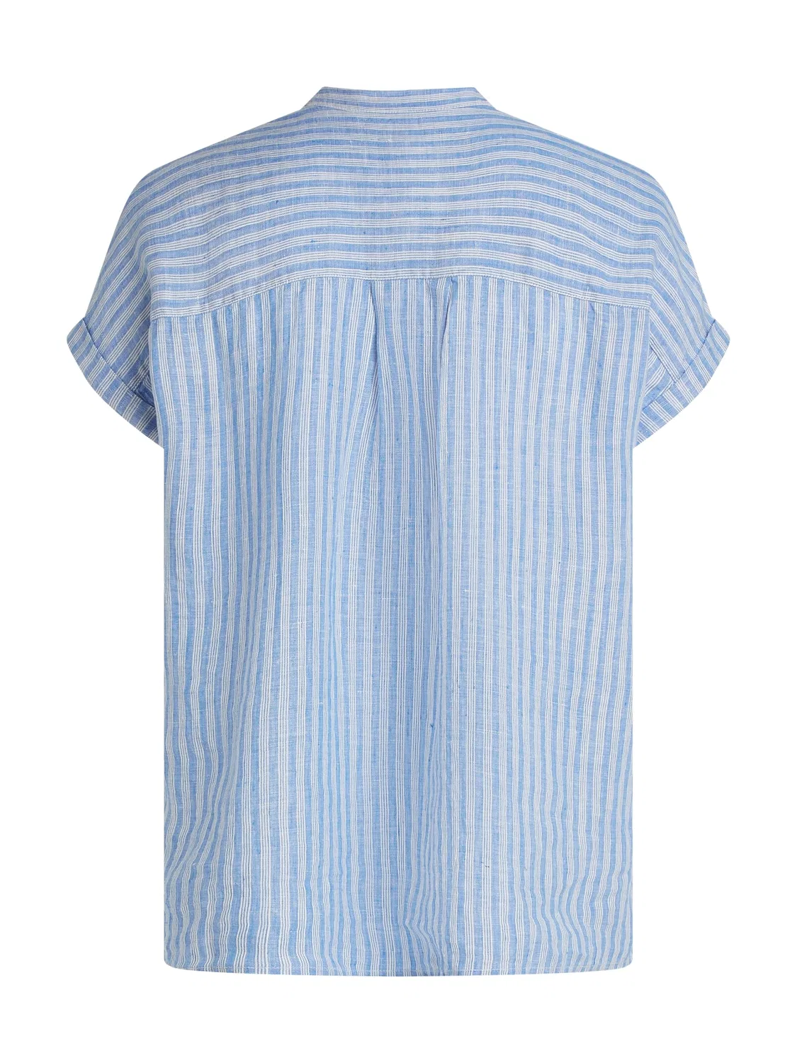 Женская блуза льняная без воротника Tommy Hilfiger, Blue (Multiple Stp/Blue Spell) — фото 4
