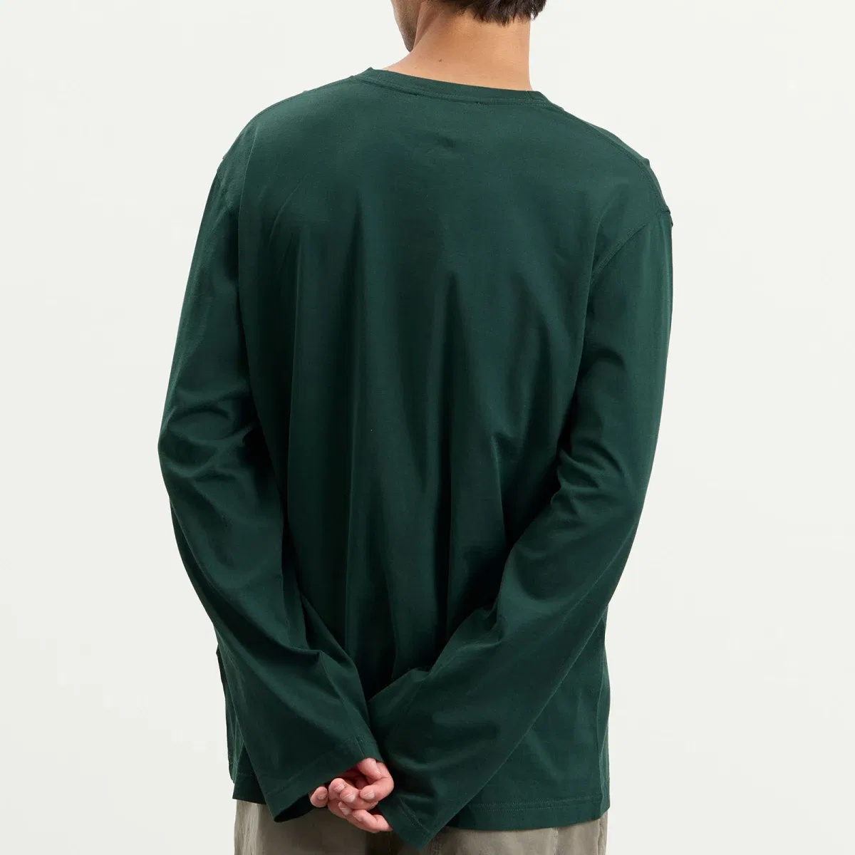 Лонгслив с вышитым логотипом Edden small venice logo Acne Studios, Dark Green — фото 3