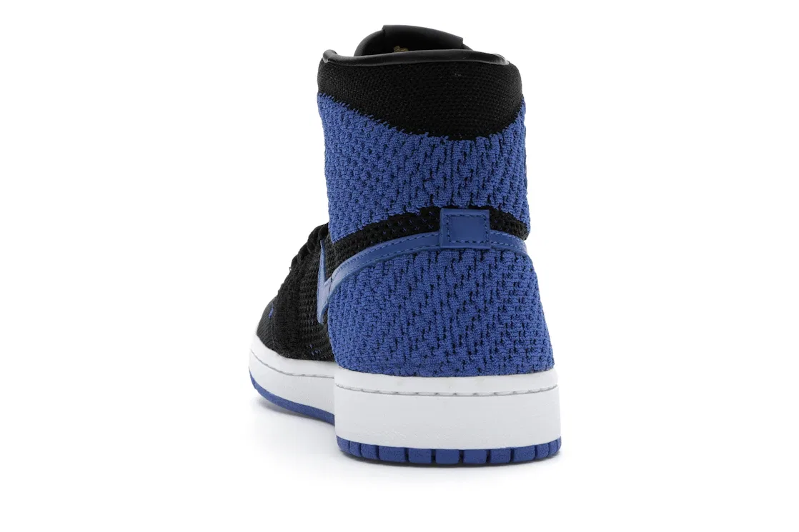 Детские кроссовки с высоким верхом Flyknit Jordan 1 Retro High Flyknit Jordan, Black/Game Royal-White — фото 4