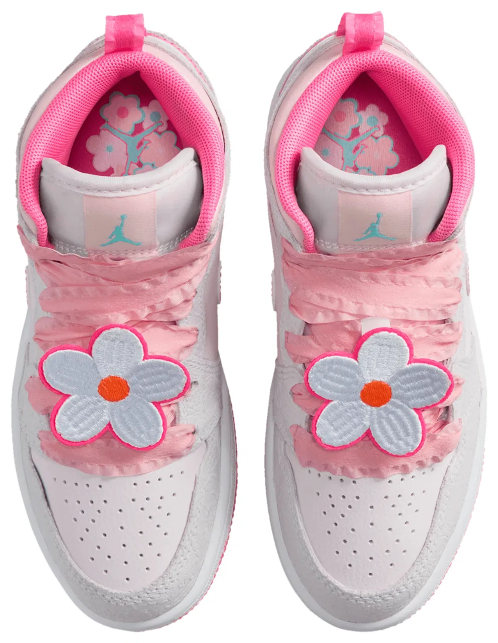 Кроссовки для девочек Air 1 Mid SE Jordan, цвет Vast Grey/Pink Glow/Sail — фото 4