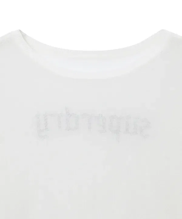 Женская длинная футболка из льняного трикотажа, Superdry, белый — фото 4
