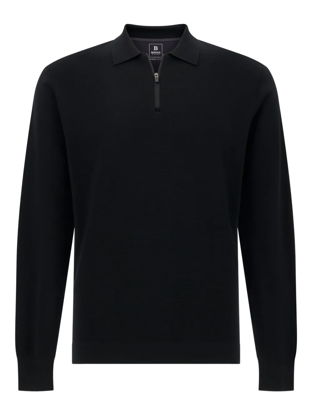 

Шерстяной свитер с воротником на молнии Boggi Milano, черный