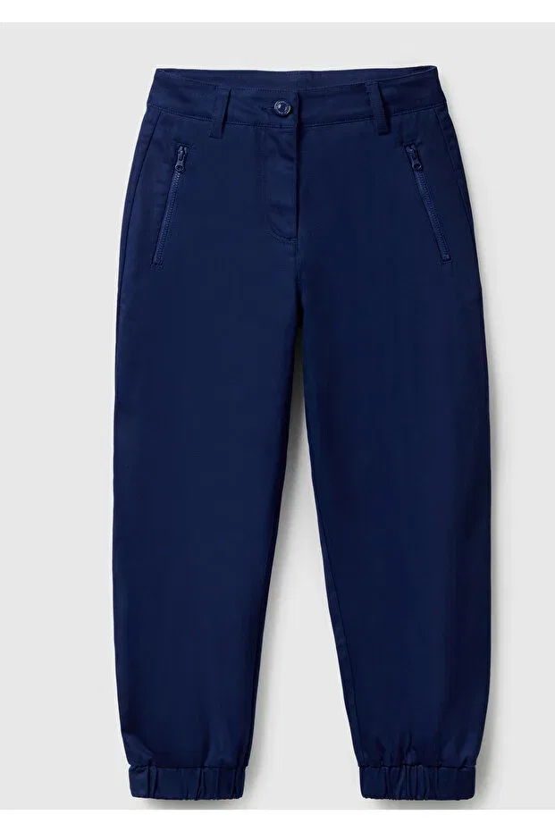 Детские брюки для девочек хлопковые Balloon Zipper Pocket Stranger Things United Colors Of Benetton, Navy Blue