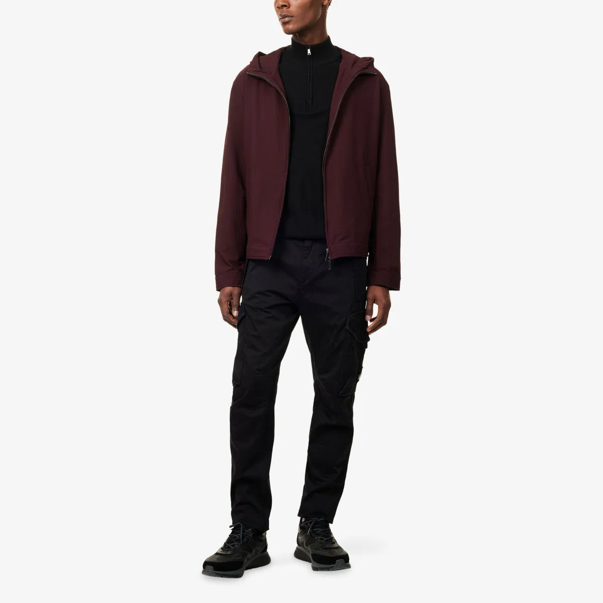 Тканая куртка с капюшоном из сирсакера Emporio Armani, шоколадный — фото 2