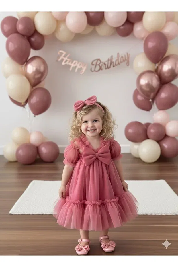 Детское платье для девочек кружевное Biya Baby, Rose Dried — фото 3
