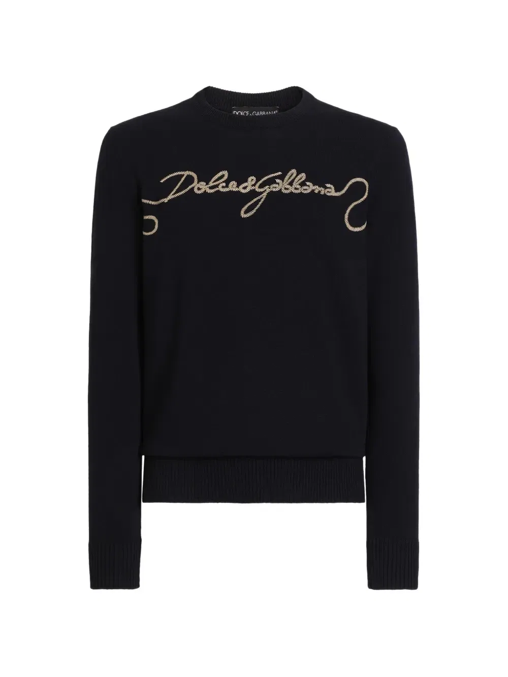 Пуловер с вышивкой Dolce & Gabbana, синий