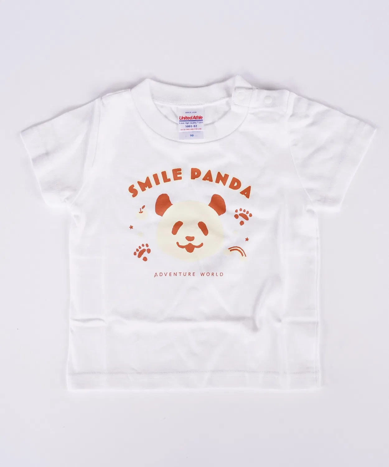 Детская футболка с принтом SMILE PANDA Adventure World, Белый