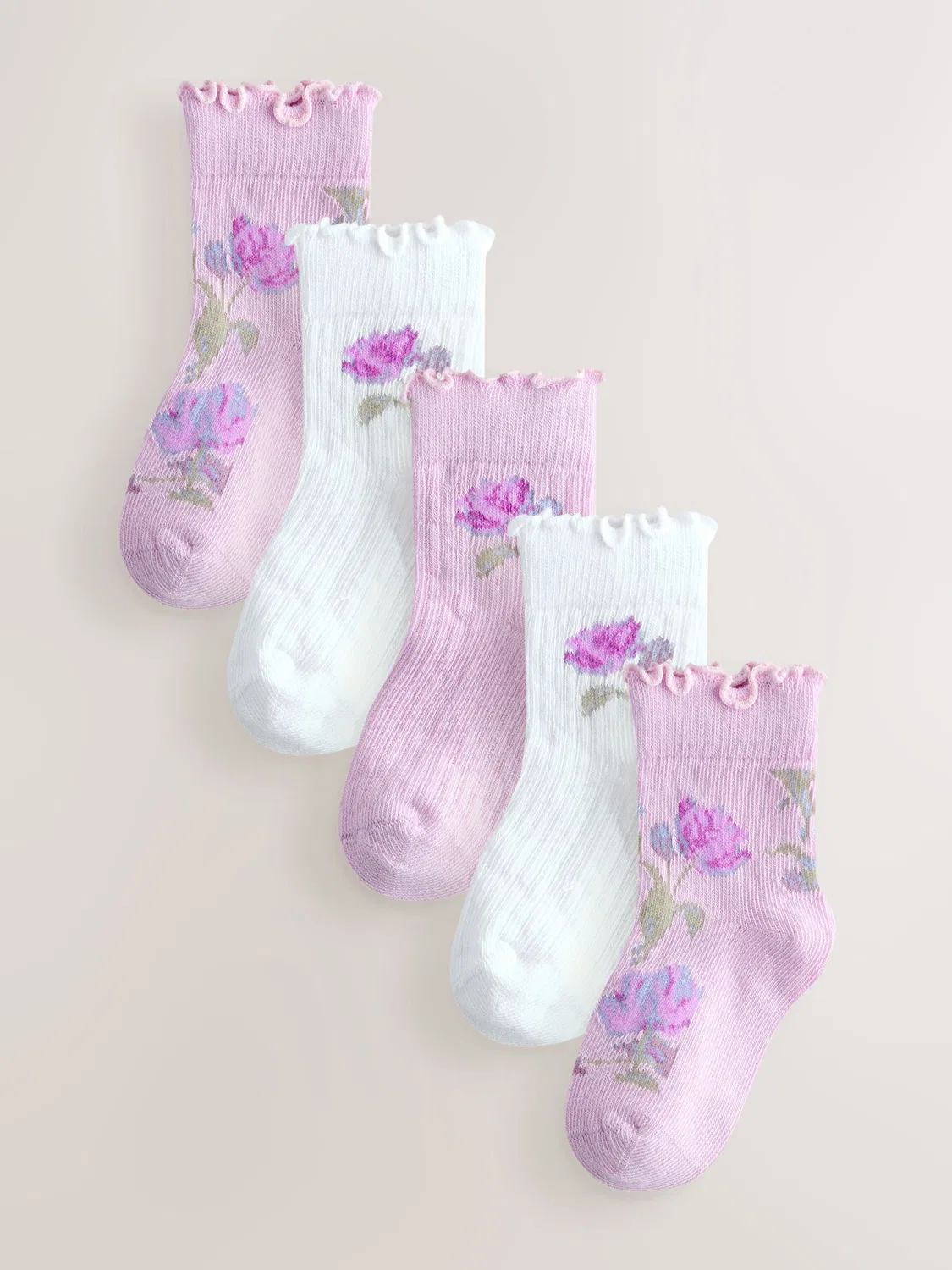 Носки детские, набор 5 пар, с оборками Laura Ashley, мульти