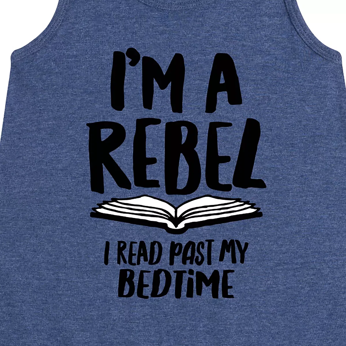 Детское платье-трапеция без рукавов Rebel Read Past Bedtime Instant Message, Heather Navy — фото 2