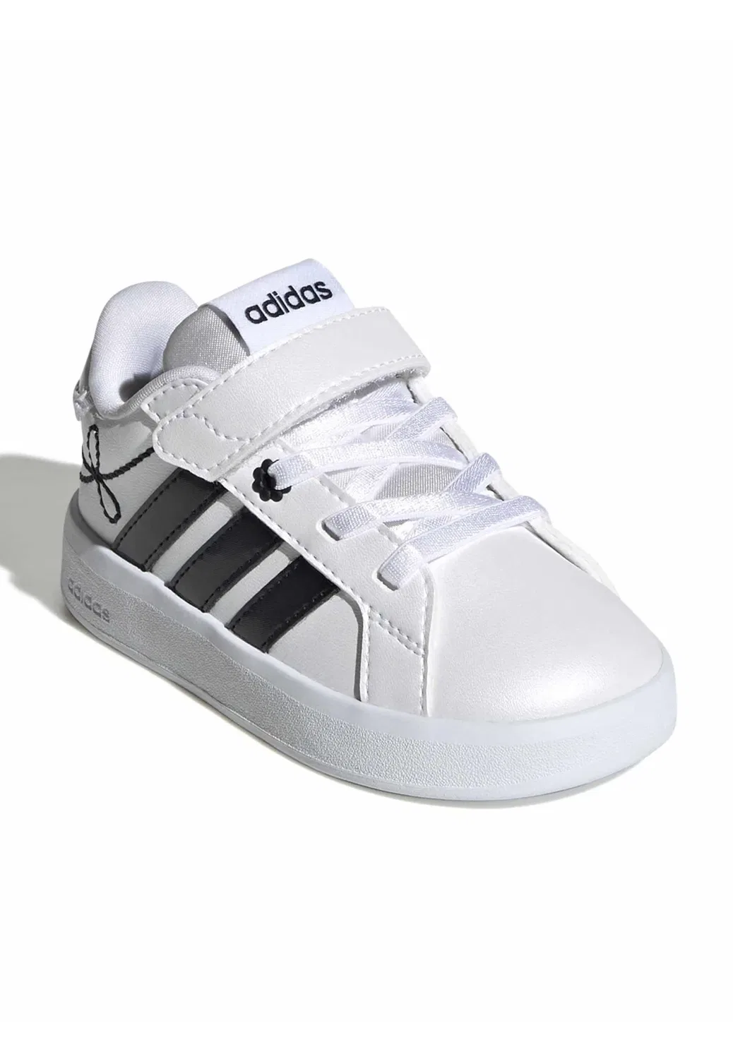 Кроссовки Grand Court 3.0 для девочек - тренировочные кроссовки Adidas Performance, Ftwr White Core Black Hi Res Yellow — фото 2