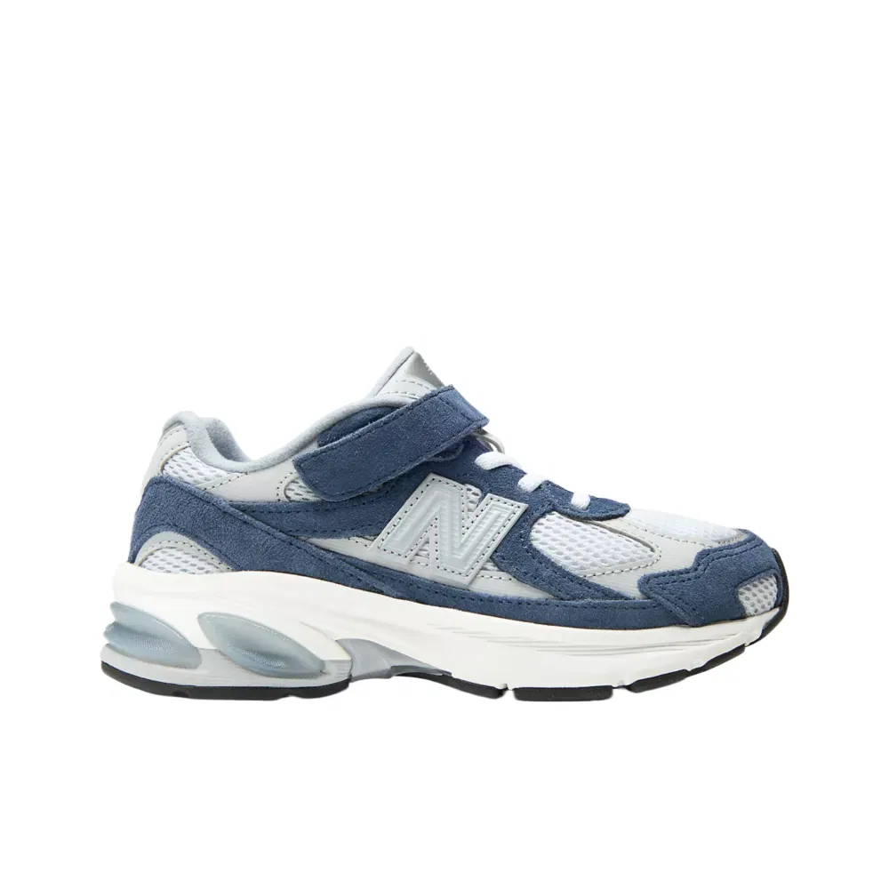 Детские тренировочные кроссовки с широкой колодкой New Balance, Blue/Gray — фото 3