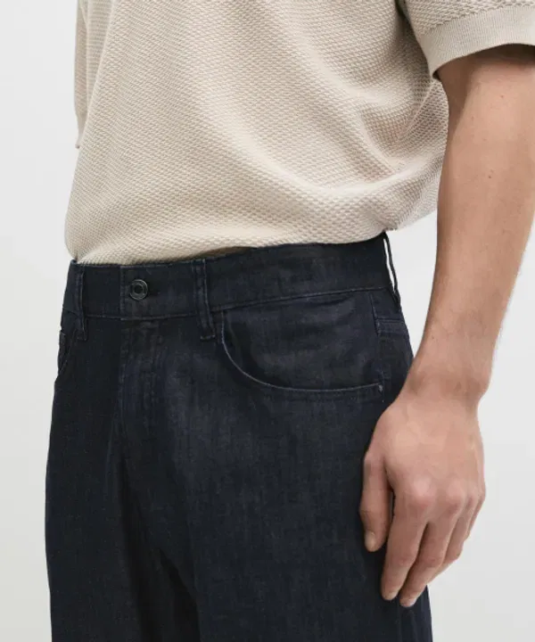 Джинсы зауженные, Lightweight Tapered Fit, Massimo Dutti, деним — фото 4