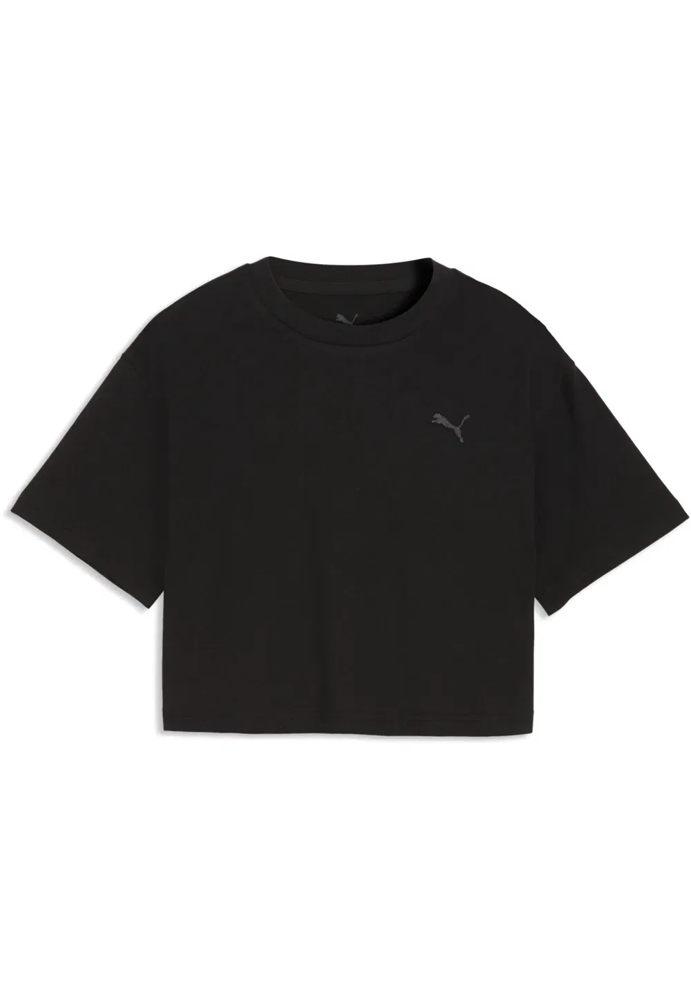 Классическая футболка свободного кроя с графическим принтом (короткая) Puma, Puma Black