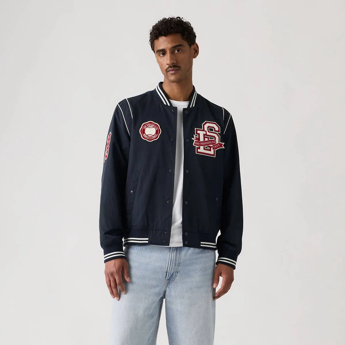 бомбер, нашивка университетской команды Levi's, Navy - Blue — фото 3