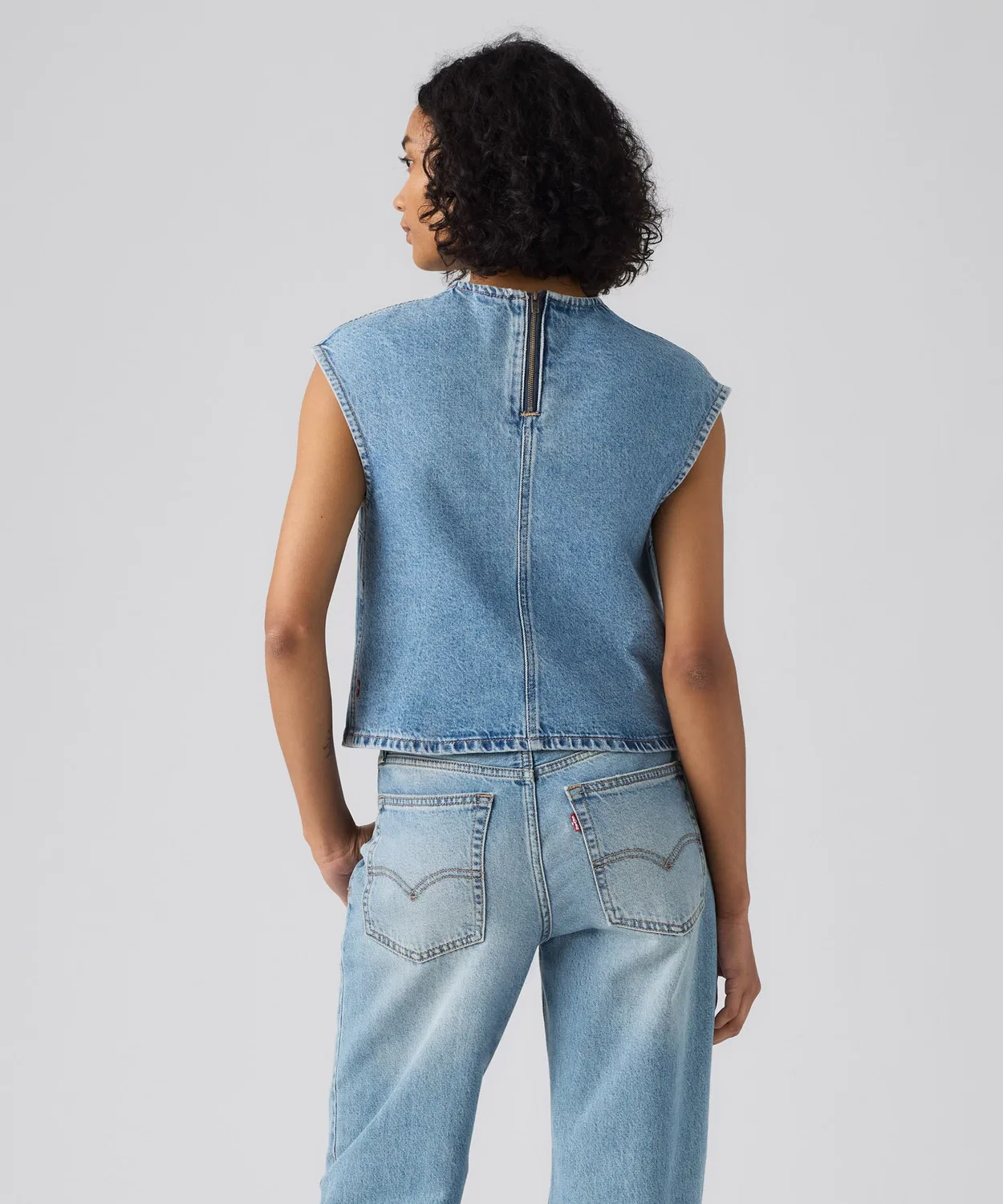 Женская футболка из денима с коротким рукавом Levi's, Indigo Blue — фото 3