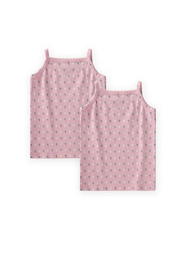 Детское боди для девочек с цветочным принтом Cigit, Powder Flower Patterned — фото 2