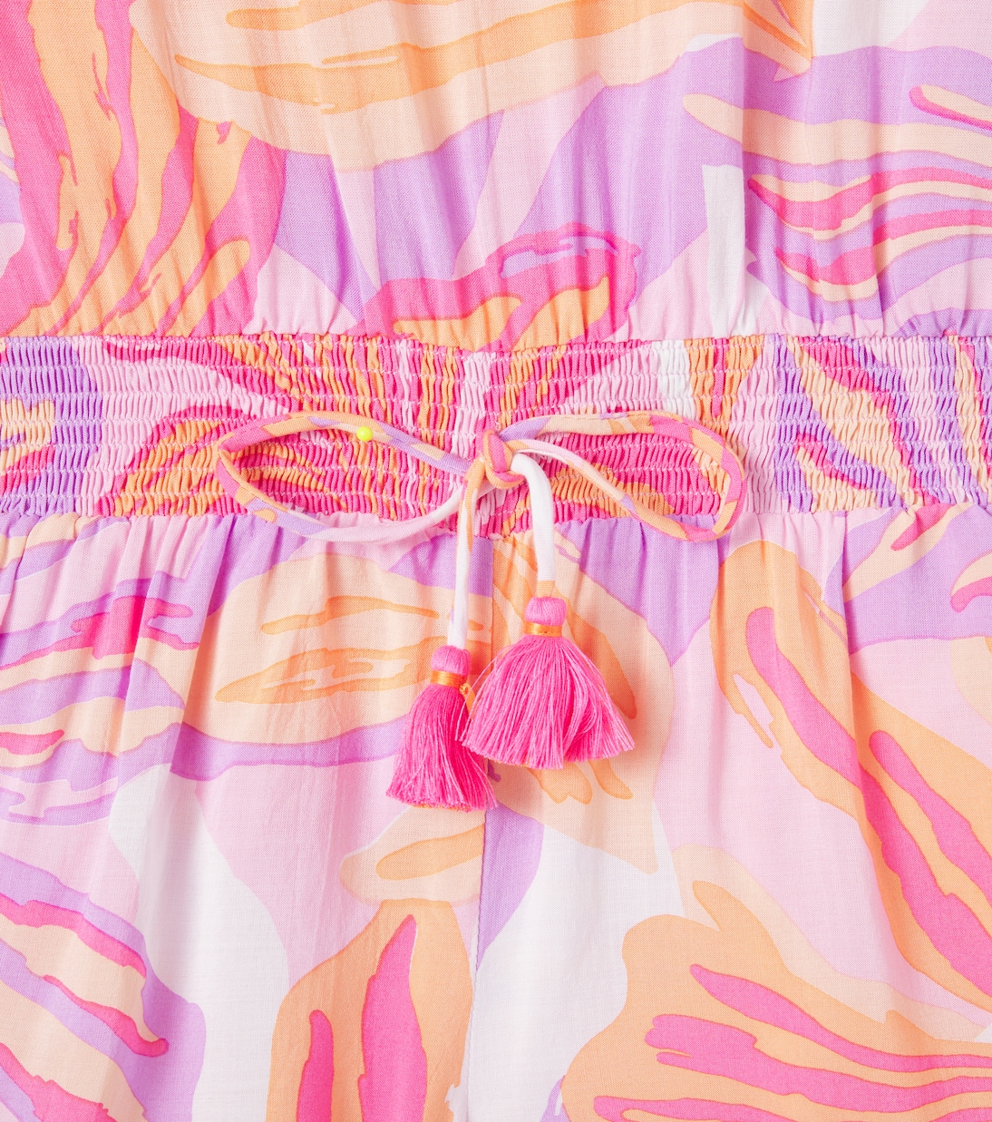 Бет халтер с принтом комбинезон Poupette St Barth Kids, Pink Seaweed — фото 3