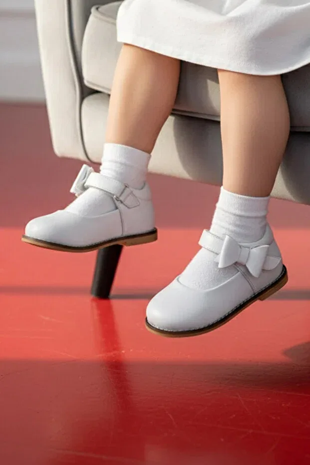Детские туфли для девочек ортопедические Cevoclub Kids, White — фото 3