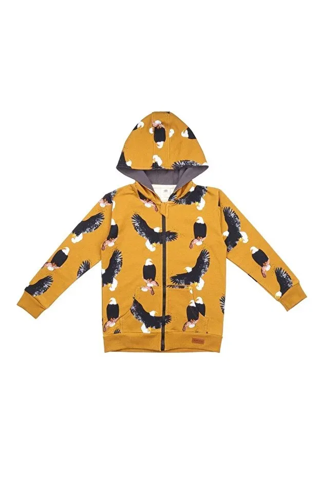 Детская куртка для девочек с принтом Eagle patterned Walkiddy, Brown