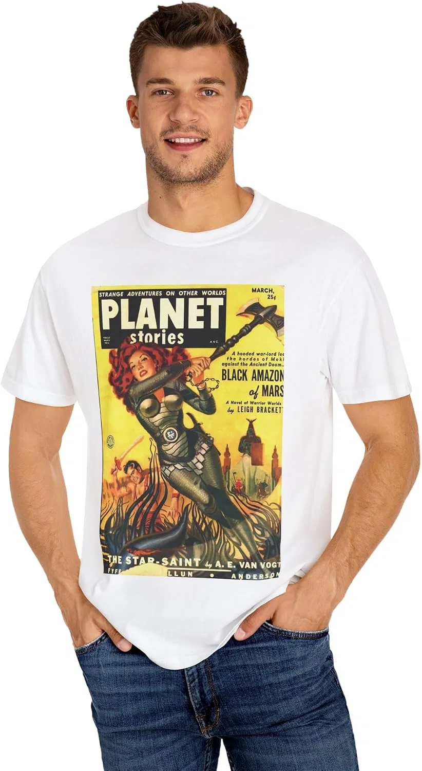 Футболка с принтом Vintage Sci-Fi Comfort Colors, White — фото 2