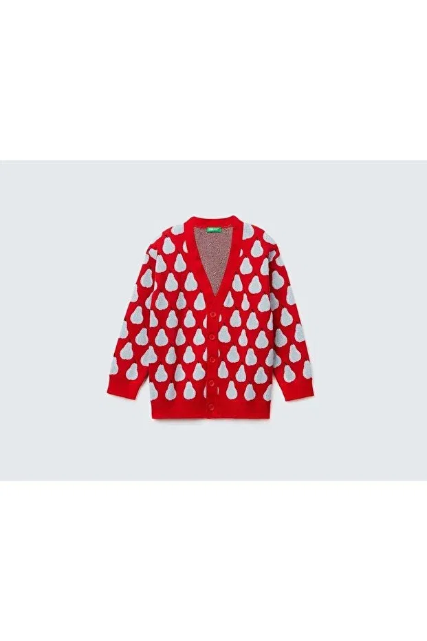 Детский кардиган с принтом для мальчиков United Colors Of Benetton, Red Mix