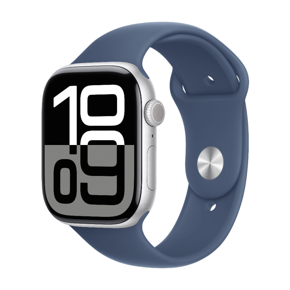 

Умные часы Apple Watch Series 10 (GPS+Cellular), 46 мм, Silver Aluminum Case/Denim Sport Band - M/L, Синий, Умные часы Apple Watch Series 10 (GPS+Cellular), 46 мм, Silver Aluminum Case/Denim Sport Band - M/L