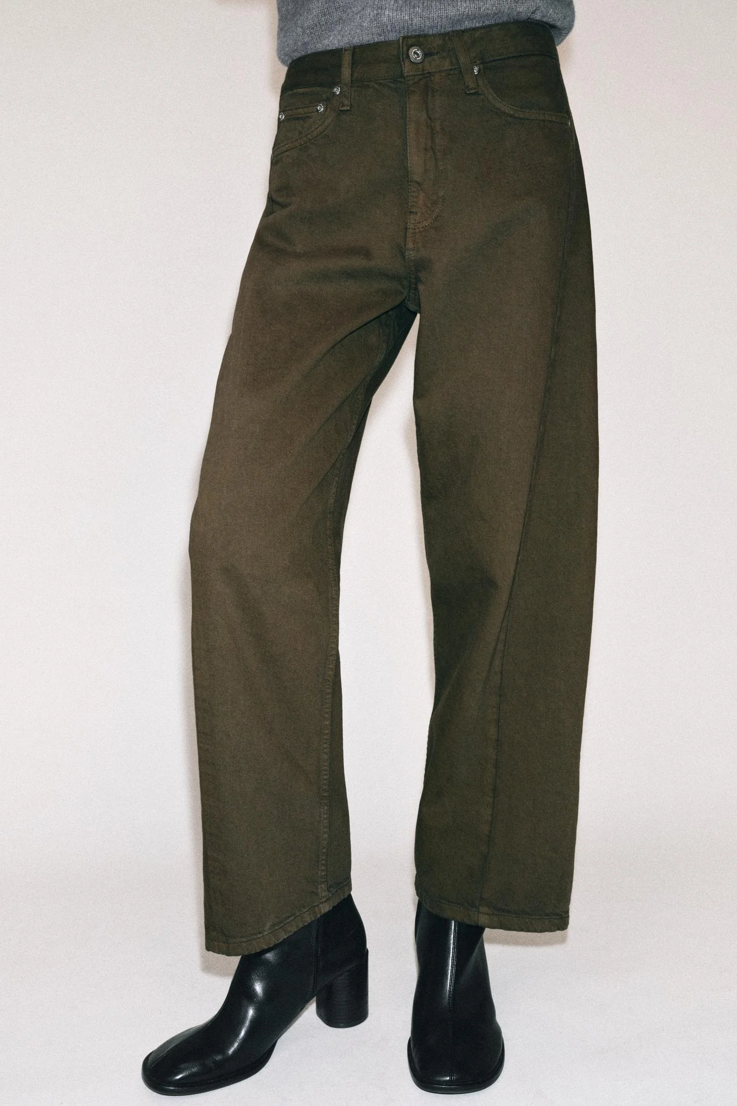 Джинсы Zara ZW Collection со средней посадкой, хаки