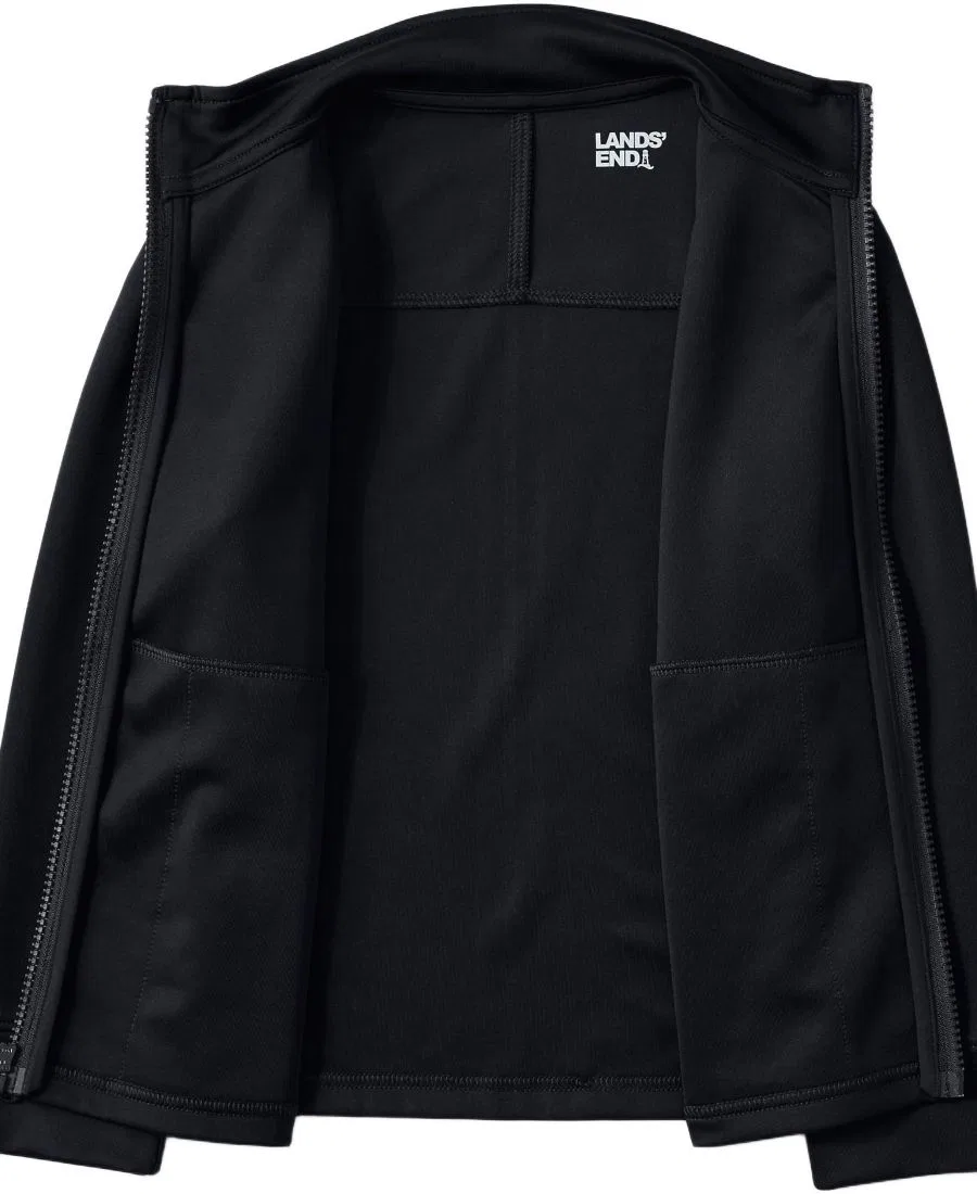 Детская спортивная куртка с полной молнией Active Performance Lands' End, Black — фото 3