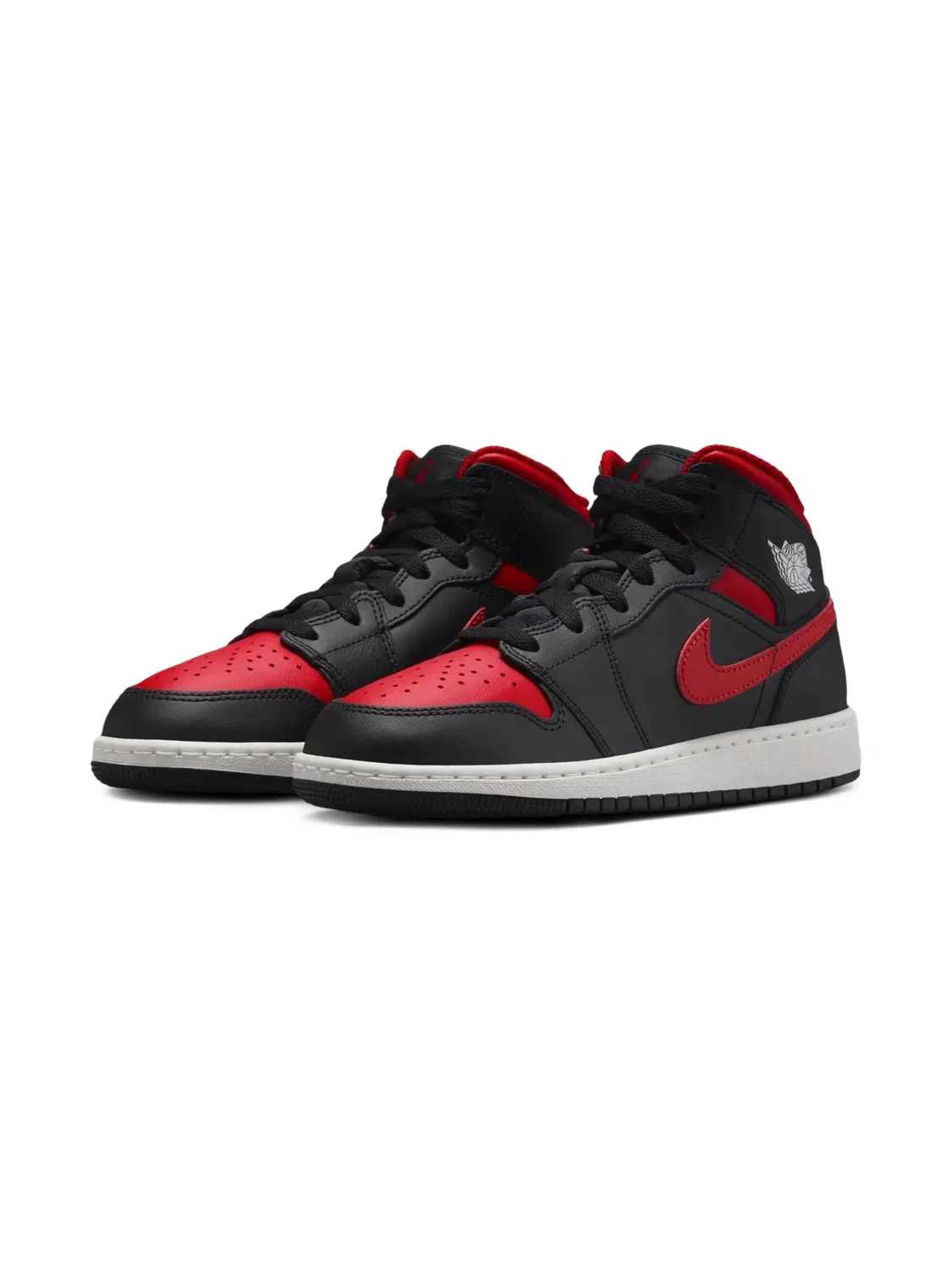 Кроссовки Jordan 1 Mid "Black/Summit White/Varsity Red", черный
