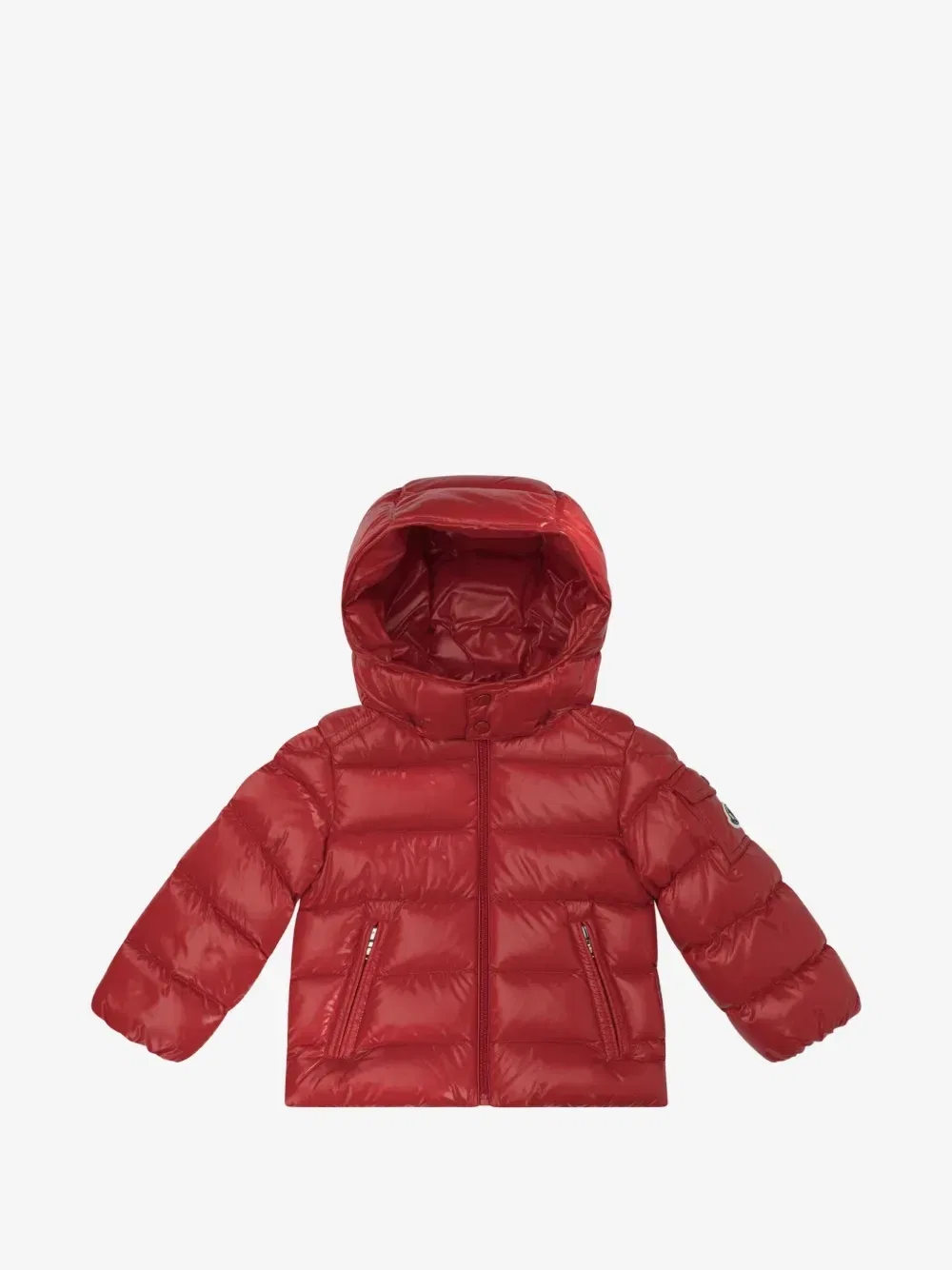 Пуховик Maya с капюшоном Moncler Enfant, красный