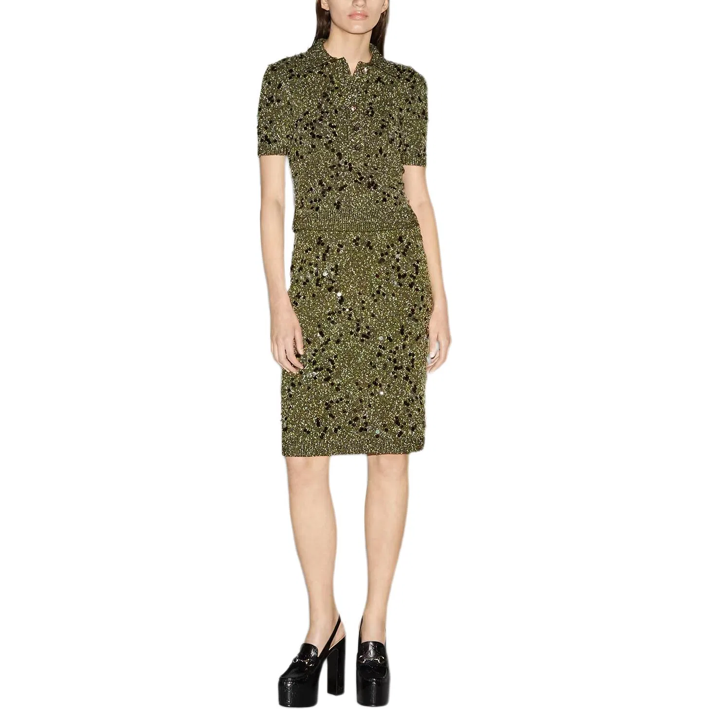Женская длинная юбка GUCCI, Green — фото 3