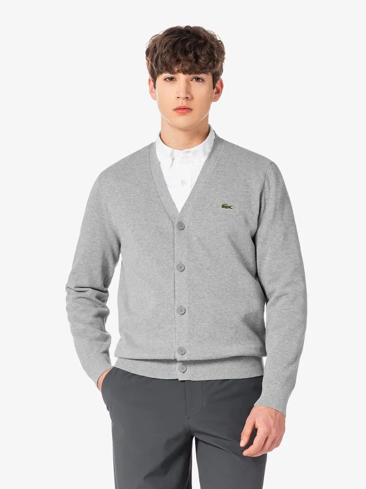 Кардиган с V-образным вырезом LACOSTE, Grey