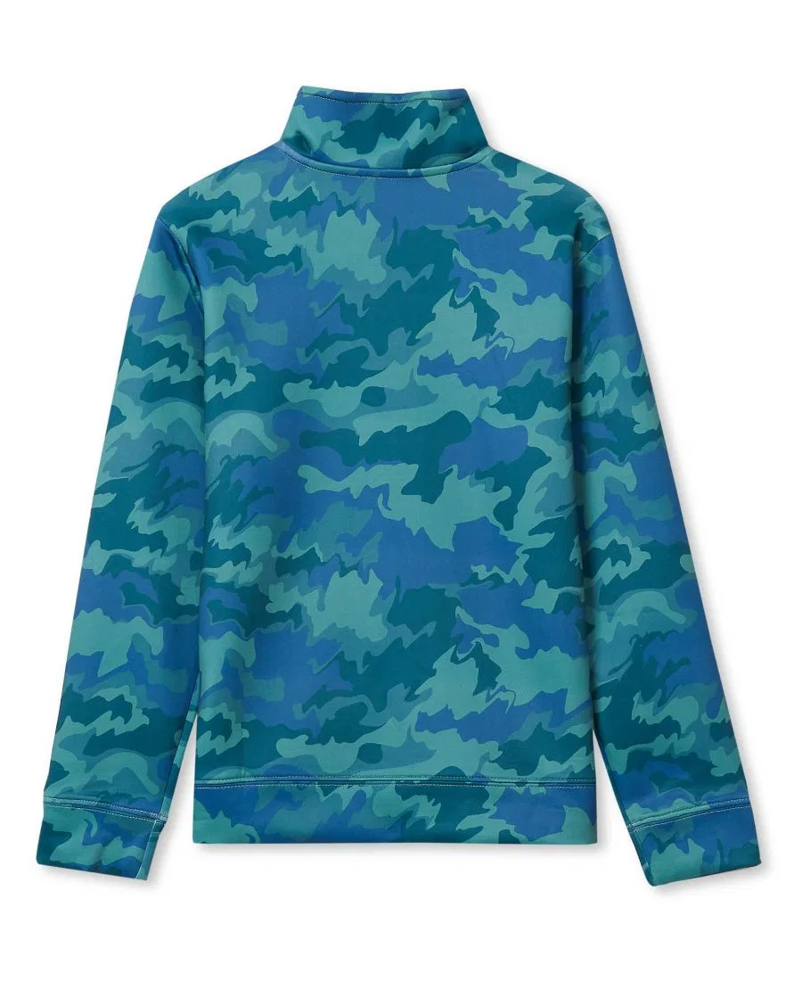 Детская куртка с четверть-молнией Clover Green Camo Lands' End — фото 2