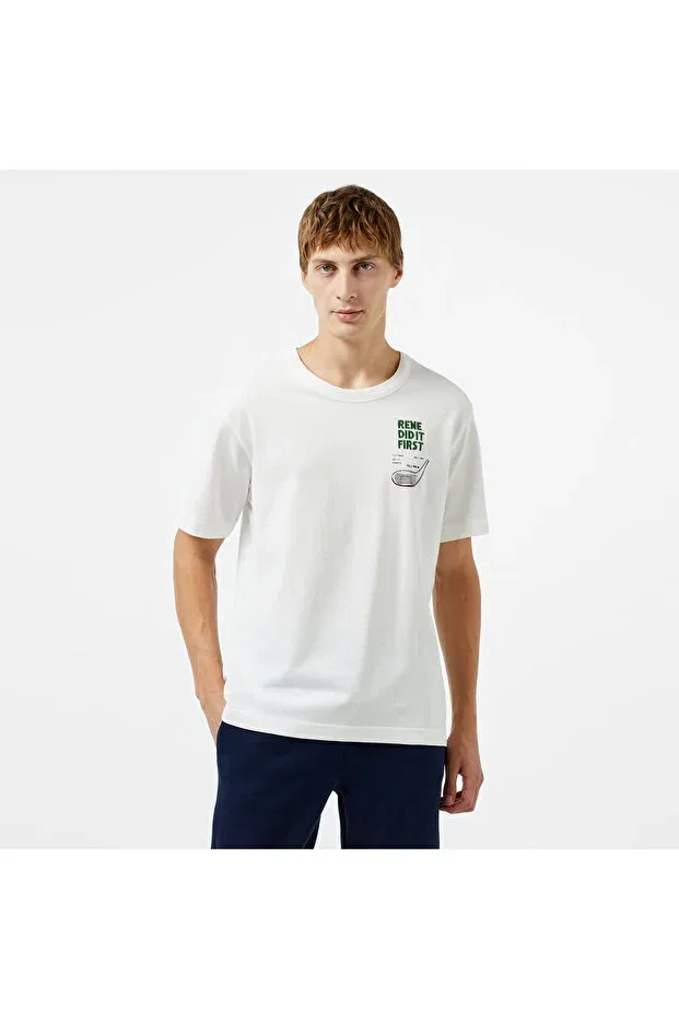 Футболка женская Lacoste White, хлопковая, базовая