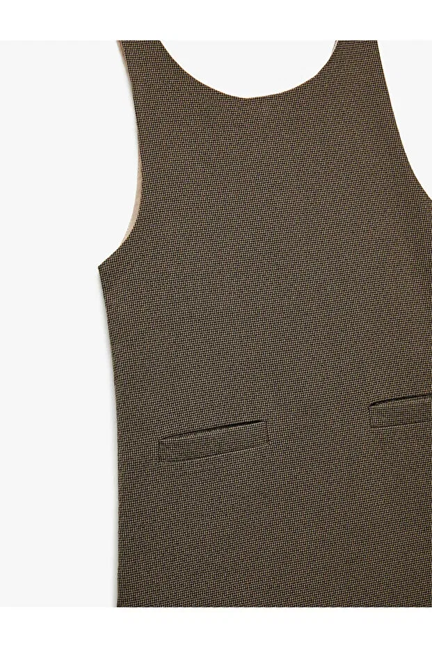 Детское платье-трапеция для девочек с принтом Koton, Brown Patterned — фото 3