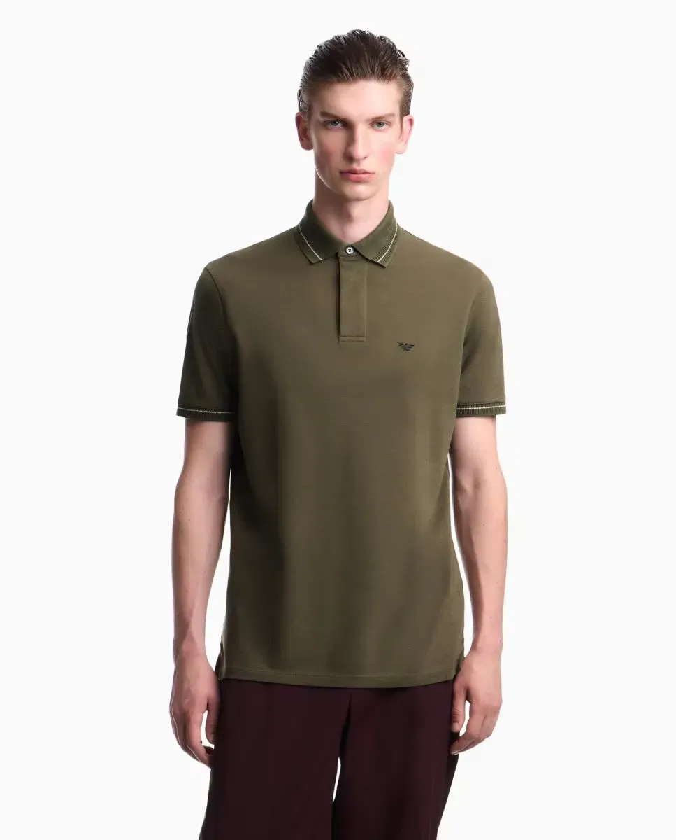 Мужское поло с коротким рукавом Emporio Armani, Verde Militar
