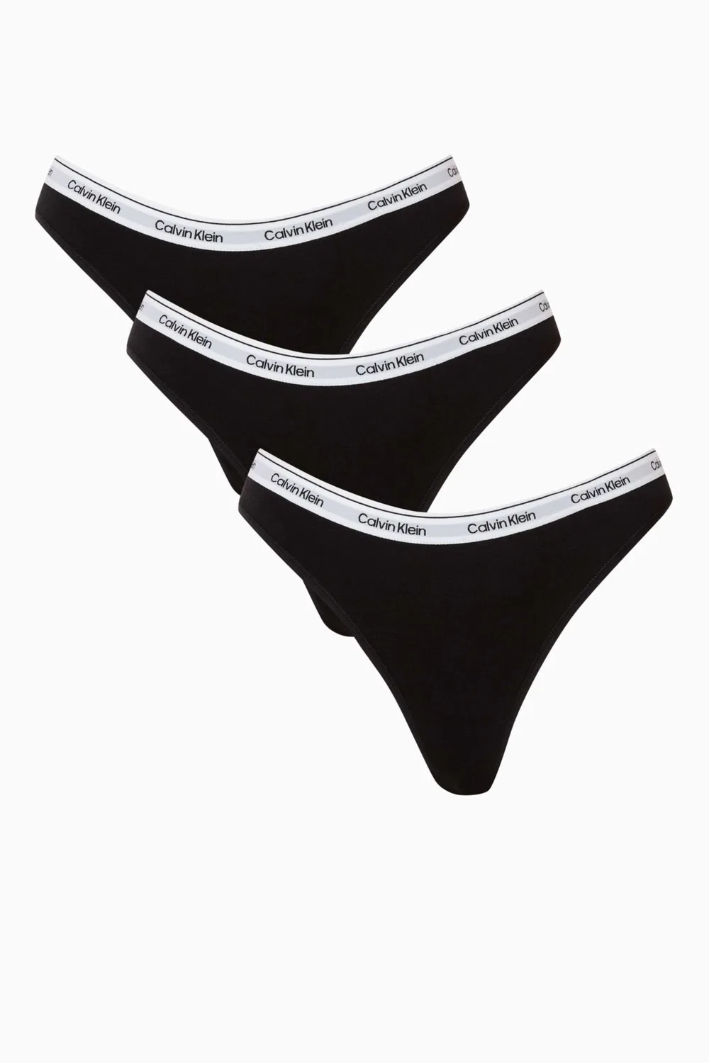 Трусы-стринги хлопковые комплект из 3 штук Calvin Klein, черный
