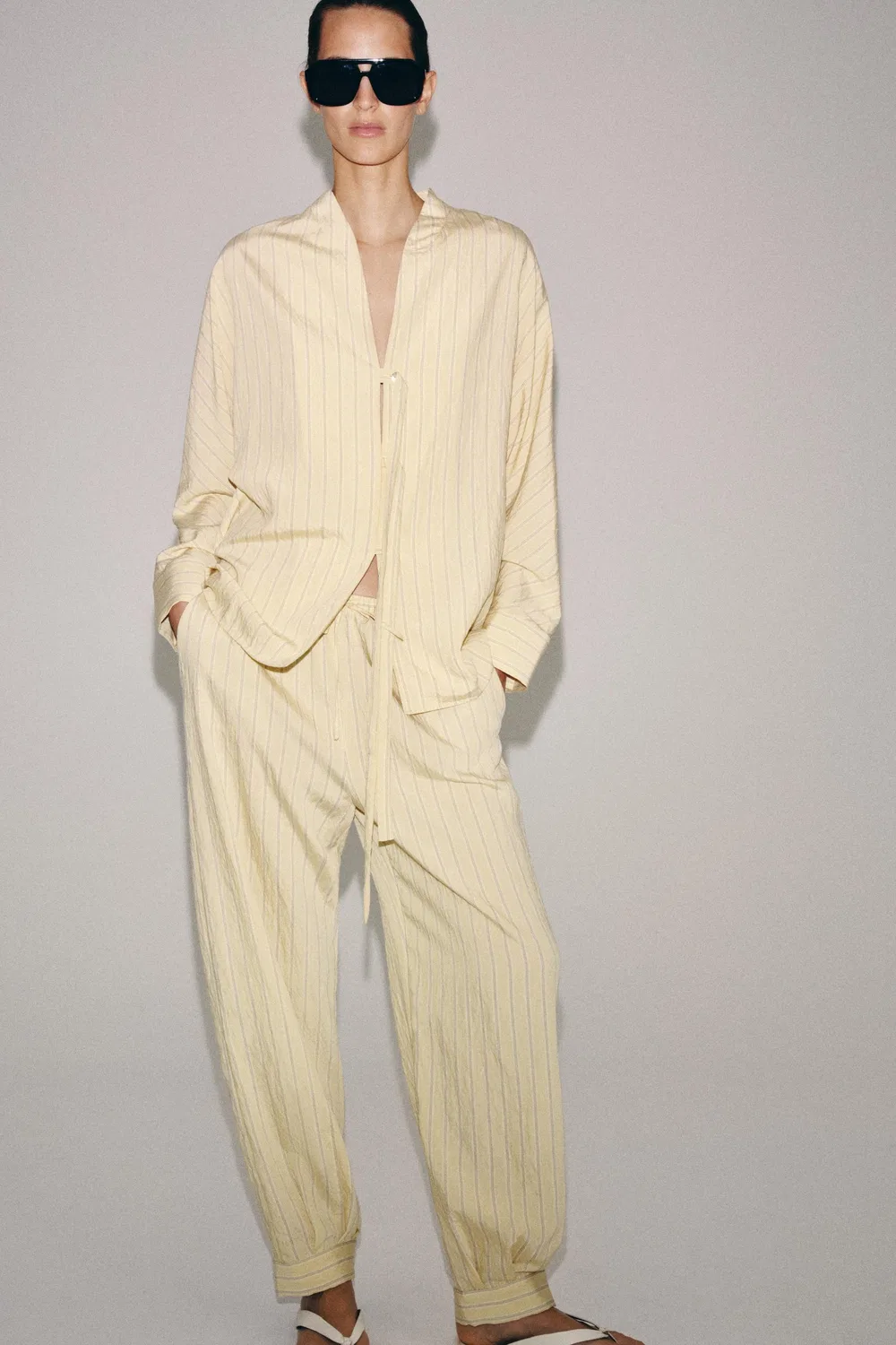 Полосатые брюки-саруэль из коллекции ZW ZARA, Printed